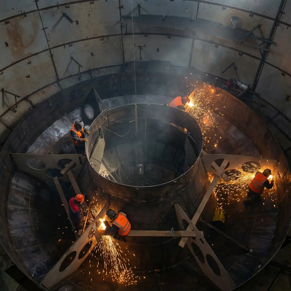 Монтаж металлоконструкций на объекте